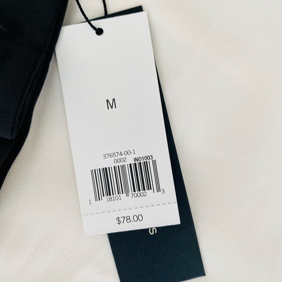 Banana Republic Ribbon blouse. Black and off-white. Size M. New w/tags. - Picture 5 of 10